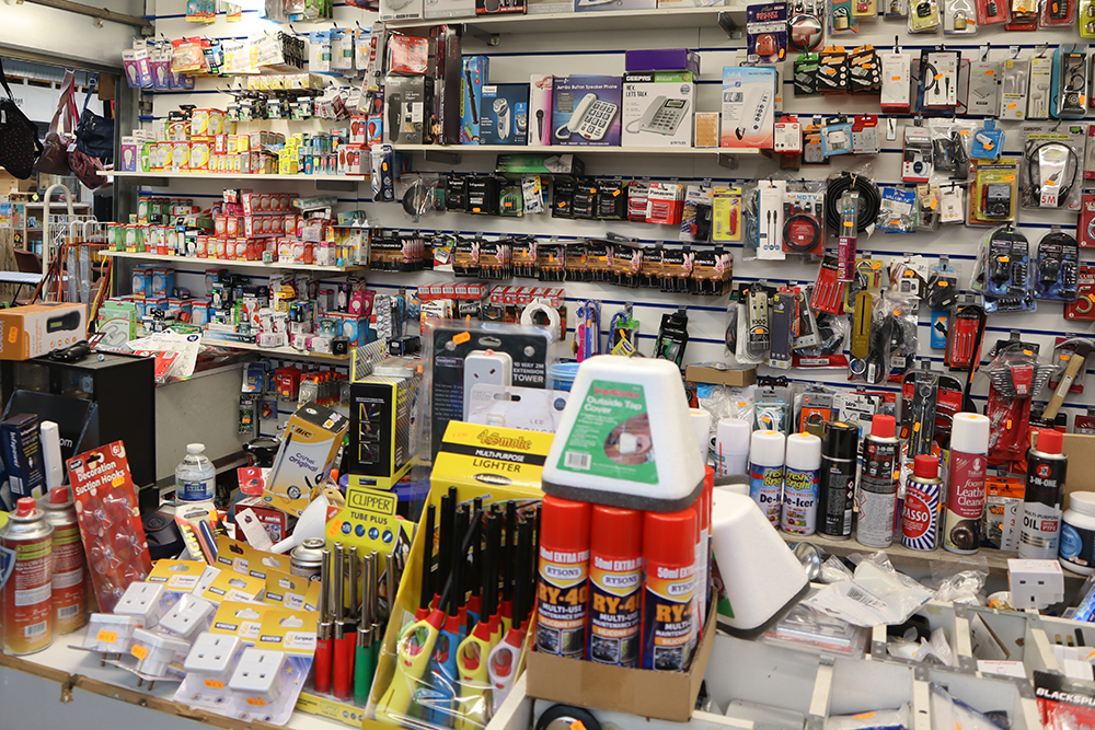 Inside of a shop full of many items