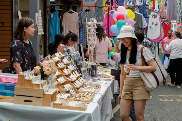 Casual pop-up markets stalls on Bury Market