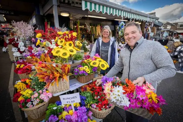 Bury flower market stall